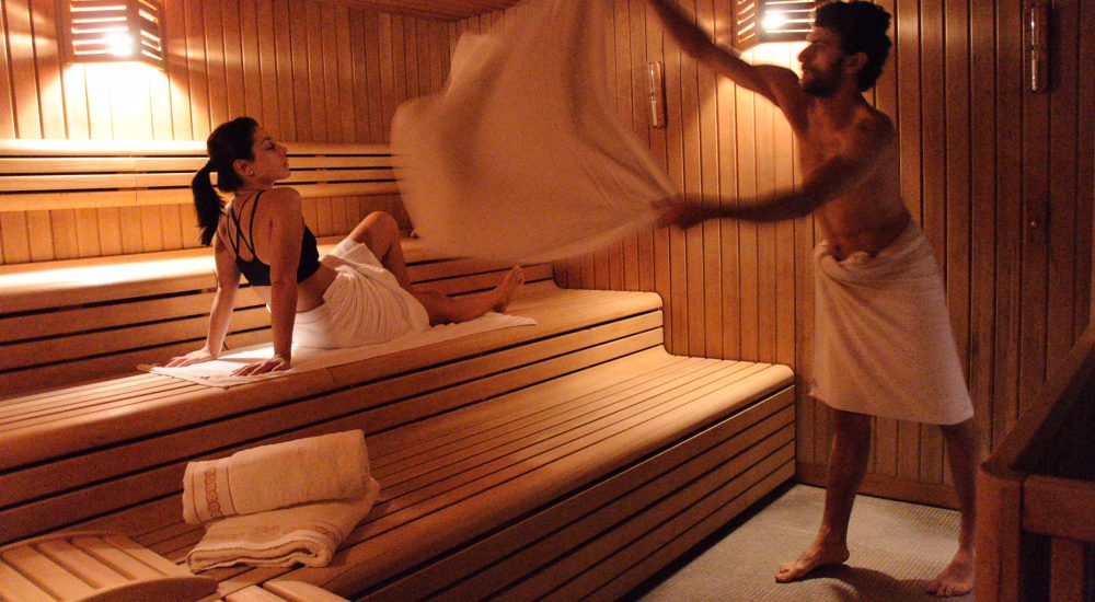 Aufguss in Sauna